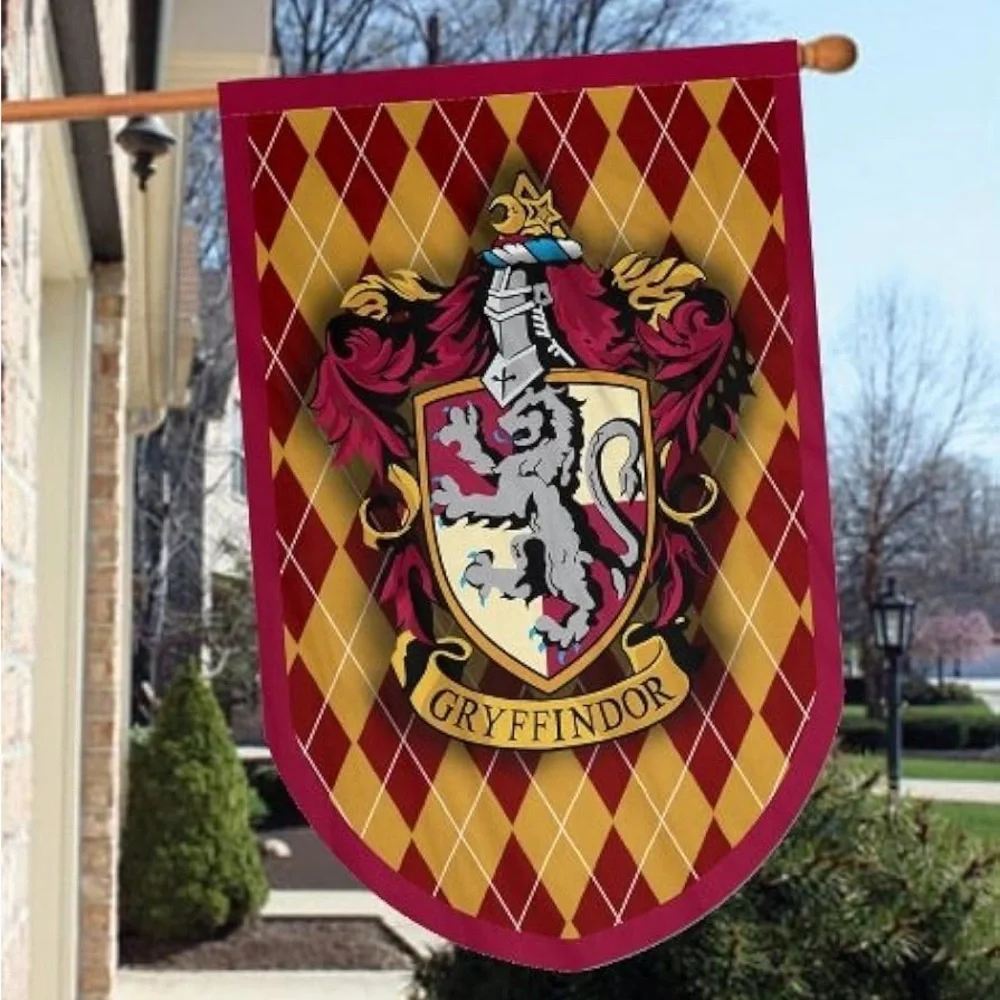 NEW Harry Potter Gryffindor Crest Hanging Banner Flag 24x37” Nylon Double Sided